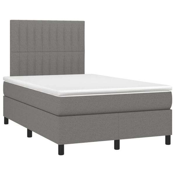 vidaXL Boxspring posteľ s matracom, tmavosiv&aacute; 120x190 cm, l&aacute;tka