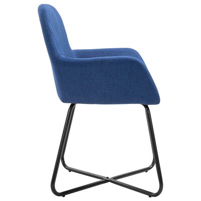 vidaXL Jedálenské stoličky 6 ks modré látkové