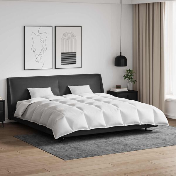 vidaXL Sada prikrývok s vankúšom 3 pcs Biela Husacia perie