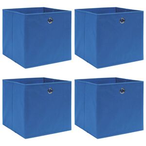 vidaXL &Uacute;ložn&eacute; boxy 4 ks modr&eacute; 32x32x32 cm l&aacute;tkov&eacute;