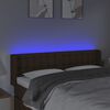 vidaXL Čelo postele s LED tmavohend&eacute; 147x16x78/88 cm l&aacute;tka