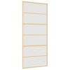 vidaXL Posuvn&eacute; dvere zlat&eacute; 90x205 cm matn&eacute; ESG sklo a hlin&iacute;k