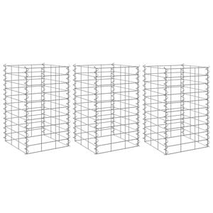 vidaXL Gabi&oacute;nov&eacute; vyv&yacute;&scaron;en&eacute; z&aacute;hony 3 ks 30x30x50 cm, železo