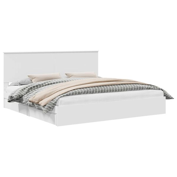 vidaXL &Uacute;ložn&aacute; posteľ so z&aacute;suvkou Biela 200 x 200 cm Kompozitn&eacute; drevo