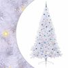 vidaXL Umel&yacute; vianočn&yacute; stromček Biela 240 cm PVC a oceľ