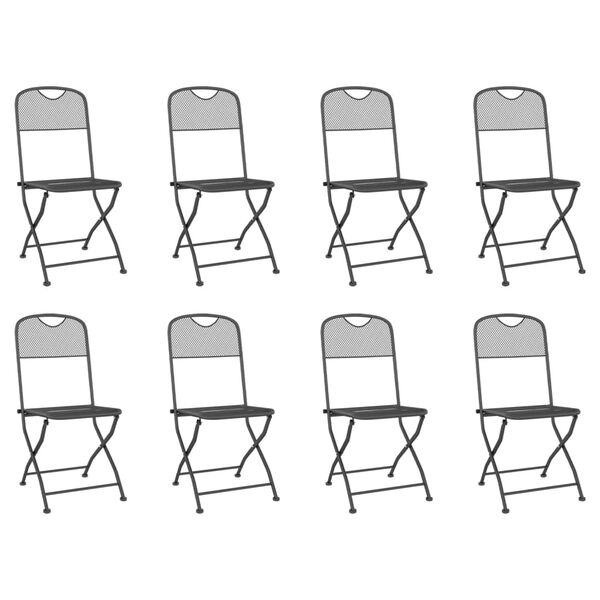 vidaXL 9-dielna z&aacute;hradn&aacute; jed&aacute;lensk&aacute; sada antracitov&aacute; kovov&aacute; sieťovina