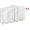 vidaXL Obl&uacute;kov&eacute; gabi&oacute;nov&eacute; ko&scaron;e 7ks 300x50x160/180cm pozinkovan&eacute; železo