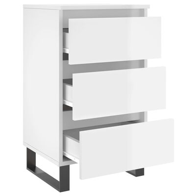 vidaXL Nočný stolík lesklý biely 40x35x69 cm kompozitné drevo