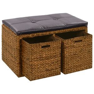 vidaXL Lavica s 2 ko&scaron;&iacute;kmi z morskej tr&aacute;vy 71x40x42 cm hned&aacute;