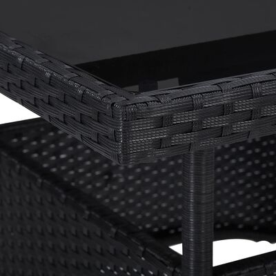 vidaXL Vonkajší jedálenský stôl čierny polyratan a sklo