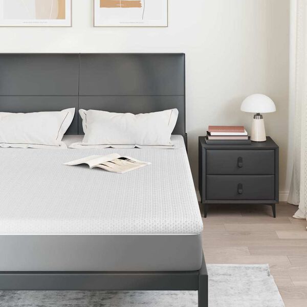 vidaXL Matracov&aacute; podložka Biela 160 x 200 cm Jacquardov&aacute; l&aacute;tka