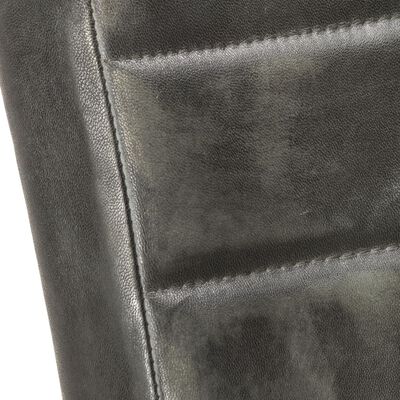 vidaXL Jedálenské stoličky, perová kostra 2 ks, sivé, pravá koža