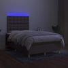 vidaXL Boxspring posteľ s matracom a LED sivohned&aacute; 120x190 cm l&aacute;tka