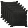 vidaXL Poťah na podložku 6 pcs HOUTEN Čierna 65 x 65 cm Zamat