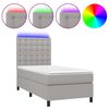 vidaXL Posteľ boxsping s matracom a LED bledosiv&aacute; 90x190 cm l&aacute;tka