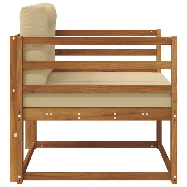 vidaXL Z&aacute;hradn&aacute; stredn&aacute; sedačka Pevn&eacute; ak&aacute;ciov&eacute; drevo Pr&iacute;rodn&aacute;