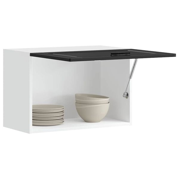 vidaXL Kuchynská nástenná skrinka Porto, čierna, kompozitné drevo