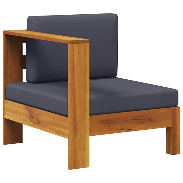 vidaXL Stredov&aacute; pohovka s 1 ramennou opierkou tmavosiv&aacute; ak&aacute;ciov&yacute; mas&iacute;v