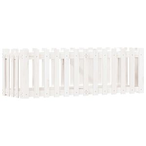 vidaXL Vyv&yacute;&scaron;en&yacute; z&aacute;hon s dizajnom plotu biely 150x50x50 cm borovica