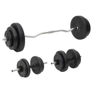 vidaXL Obojručn&aacute; a jednoručn&aacute; činka so z&aacute;važiami 60 kg