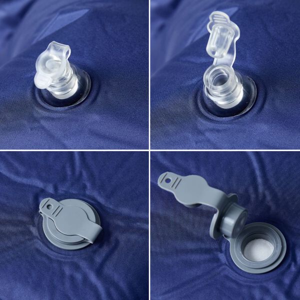 vidaXL Samonafukovací kempingový matrac s vankúšom, 1 osoba tmavomodrý