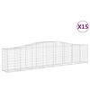vidaXL Obl&uacute;kov&eacute; gabionov&eacute; ko&scaron;e 15 ks 400x50x80/100 cm pozink. železo