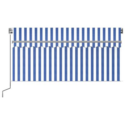 vidaXL Ručne zaťahovacia markíza s tienidlom 3x2,5 m modro-biela