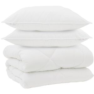 vidaXL Zimn&yacute; prehoz s vank&uacute;&scaron;om 3 pcs Biela Mikrovl&aacute;kno