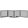 vidaXL Br&aacute;na pre psa dvere sklad. 4 panely čierna 320cm topoľov&eacute; drevo