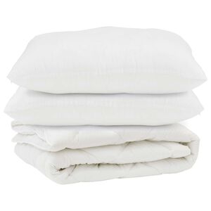 vidaXL Papl&oacute;n s vank&uacute;&scaron;om 3 pcs Biela Mikrovl&aacute;kno