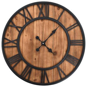 vidaXL Vintage n&aacute;stenn&eacute; hodiny s pohonom Quartz drevo a kov 60 cm XXL