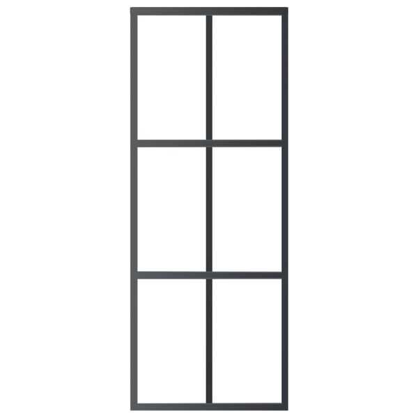 vidaXL Posuvné dvere s kovaním ESG sklo a hliník 76x205 cm