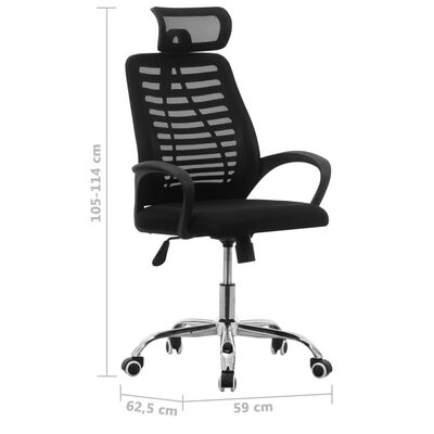 vidaXL Otočná kancelárska stolička čierna sieťovaná látka
