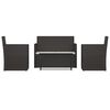 vidaXL 4-dielna vonkaj&scaron;ia sedacia s&uacute;prava s vank&uacute;&scaron;mi polyratan čierna
