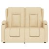 vidaXL 2-miestne sklápacie masážne kreslo+držiaky na poháre, krémové