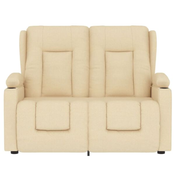 vidaXL 2-miestne sklápacie masážne kreslo+držiaky na poháre, krémové