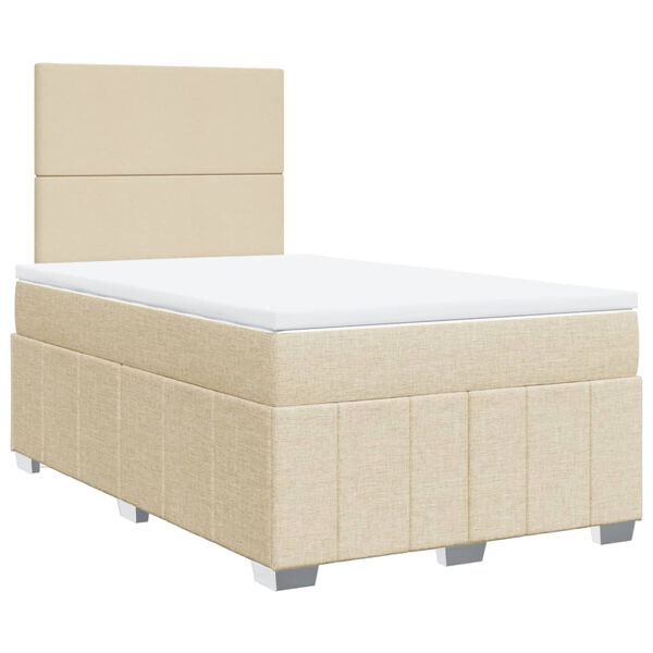 vidaXL Boxspring posteľ s matracom krémová 120x190 cm látka