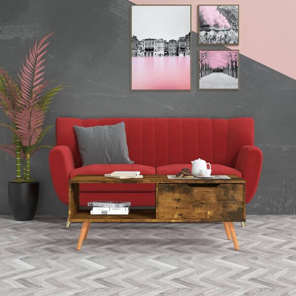 vidaXL Konferenčný stolík, tmavý dub 100x49,5x43 cm, kompozitné drevo