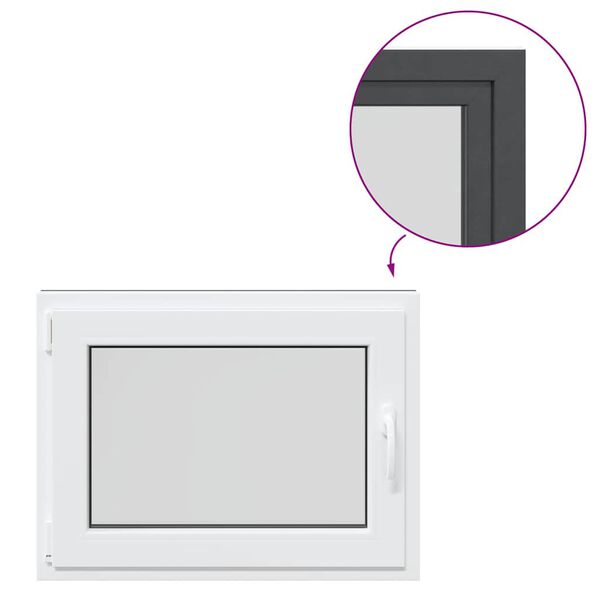 vidaXL Okno do suter&eacute;nu "RISOR" 80x60 cm otv&aacute;ravo-sklopn&eacute; DIN ľav&eacute; antracitov&eacute;