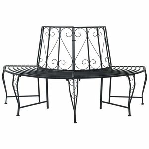 vidaXL Stromov&aacute; lavička 4 -miestne 160 x 80 x 89 cm steel Čierna