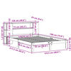 vidaXL Posteľ s knižnicou bez matraca biela 120x190cm borovicový masív