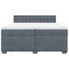 vidaXL Posteľn&yacute; r&aacute;m boxspring s matracom tmavosiv&yacute; 200x200 cm zamat
