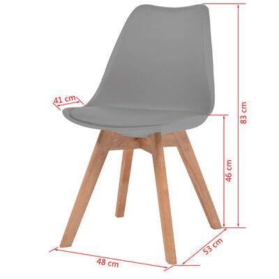 vidaXL Jedálenské stoličky 6 ks, sivé, plast