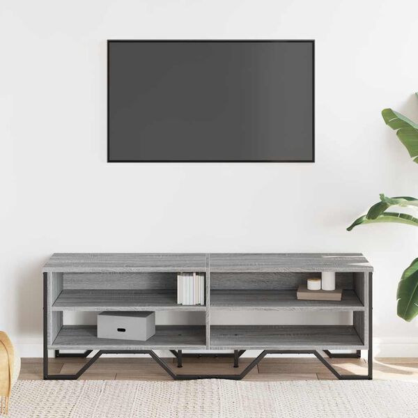 vidaXL TV stolík sivá sonoma 122x34x41 cm kompozitné drevo
