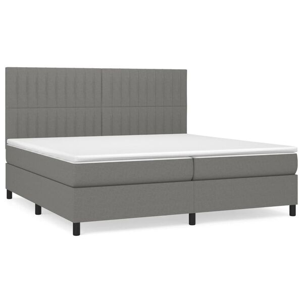 vidaXL Boxspring posteľ s matracom tmavosiv&aacute; 200x200 cm l&aacute;tka