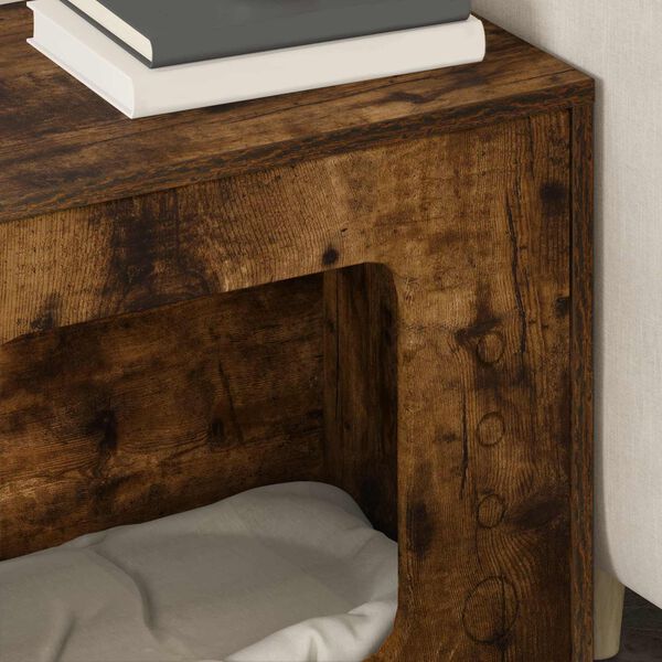 vidaXL Mačka Dom Dymov&aacute; dub 51 x 30 x 42 cm Kompozitn&eacute; drevo