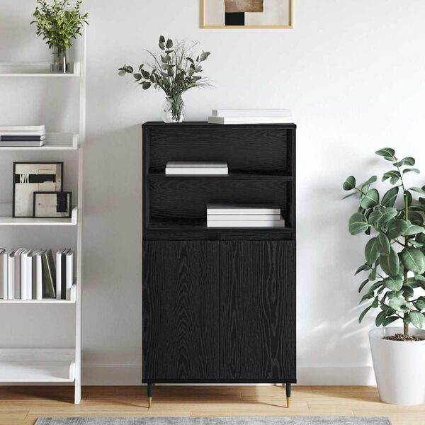 vidaXL Highboard Čierna 60 x 36 x 110 cm Kompozitn&eacute; drevo