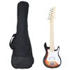 vidaXL Elektrick&aacute; gitara pre deti s ta&scaron;kou hnedo-biela 3/4 30"