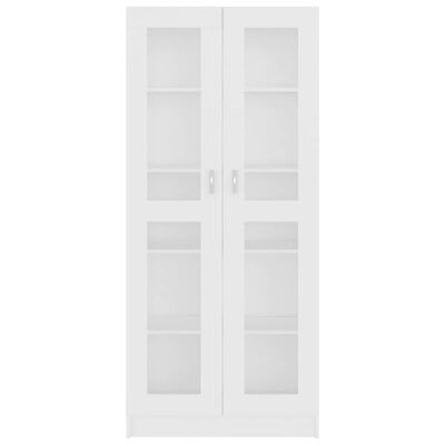 vidaXL Vitrína, biela 82,5x30,5x185,5 cm, kompozitné drevo