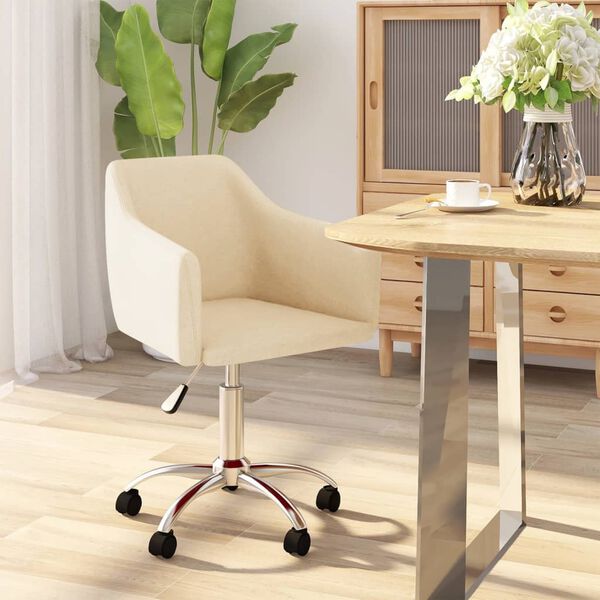 vidaXL Otočn&aacute; jed&aacute;lensk&aacute; stolička kr&eacute;mov&aacute; l&aacute;tkov&aacute;